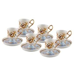 MAVİ AYAKLI 6 KİŞİLİK TÜRK KAHVESİ FİNCANI