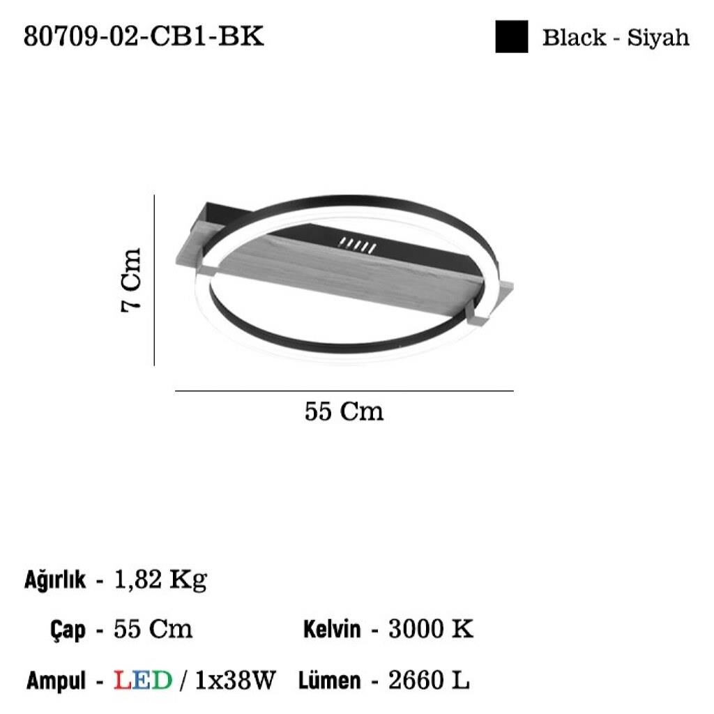 BERGO B.BOY LEDLİ PLAFONYER AVİZE 38W 3000K