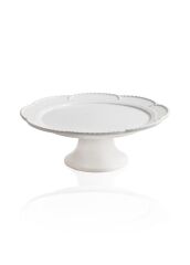 GRANDE BEYAZ AYAKLI SERVİS TABAK 32X12CM