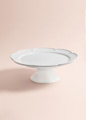 GRANDE BEYAZ AYAKLI SERVİS TABAK 32X12CM