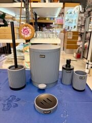 MARISSA 5'Lİ YUVARLAK BANYO SETİ GRİ