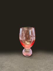 PEMBE AYAKLI TEKLİ KRİSTAL CAM BARDAK 200ML