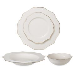 BEYAZ ALTIN 6 KİŞİLİK 24 PARÇA YEMEK TAKIMI