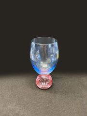 LACİVERT PEMBE TEKLİ AYAKLI KRİSTAL CAM BARDAK 200ML