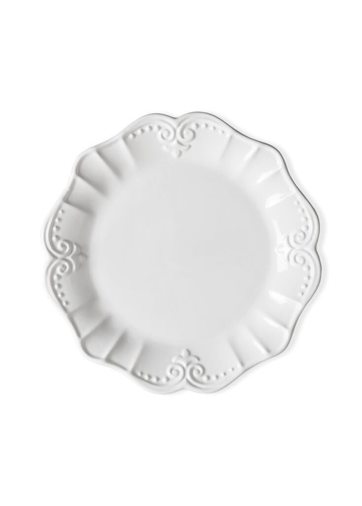 GRANDE BEYAZ AYAKLI SERVİS TABAK 22X10CM