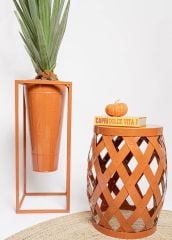 PRİZMA TERRACOTA TABURE&YAN SEHPA 50X35CM