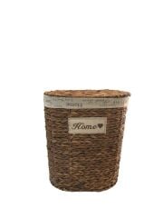 HASIR KOYU KAHVE OVAL ÇAMAŞIR SEPETİ 48 cm