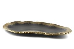 SİYAH GOLD PORSELEN SERVİS TABAK 37X25CM