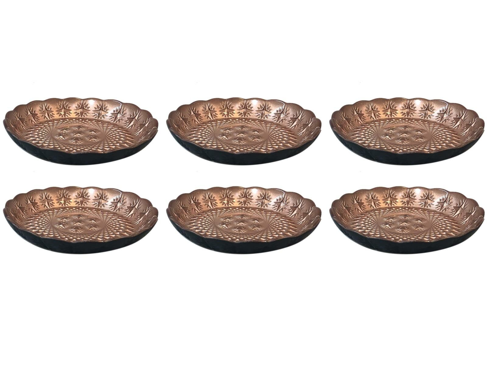 SİYAH BAKIR 6'LI ÇEREZLİK 12cm