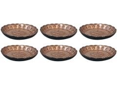 SİYAH BAKIR 6'LI ÇEREZLİK 12cm