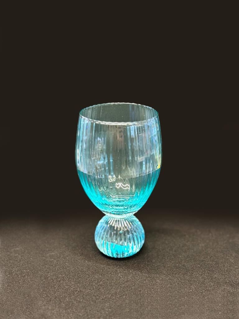TURKUAZ AYAKLI 6'LI KRİSTAL CAM BARDAK 200ML