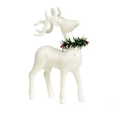 BEYAZ SİMLİ NOEL GEYİK DEKOR 22CM