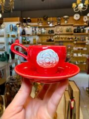 DIOTIMA DUO KIRMIZI 2 KİŞİLİK TÜRK KAHVESİ FİNCANI