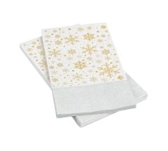 ALTIN YALDIZLI KAR TANESİ NOEL PEÇETE 33X40CM