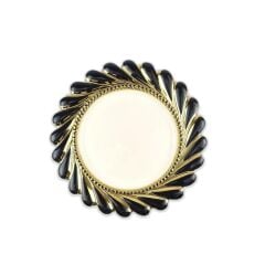 CALLAVİ SİYAH ALTIN YUVARLAK TABAK 33CM