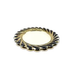 CALLAVİ SİYAH ALTIN YUVARLAK TABAK 33CM