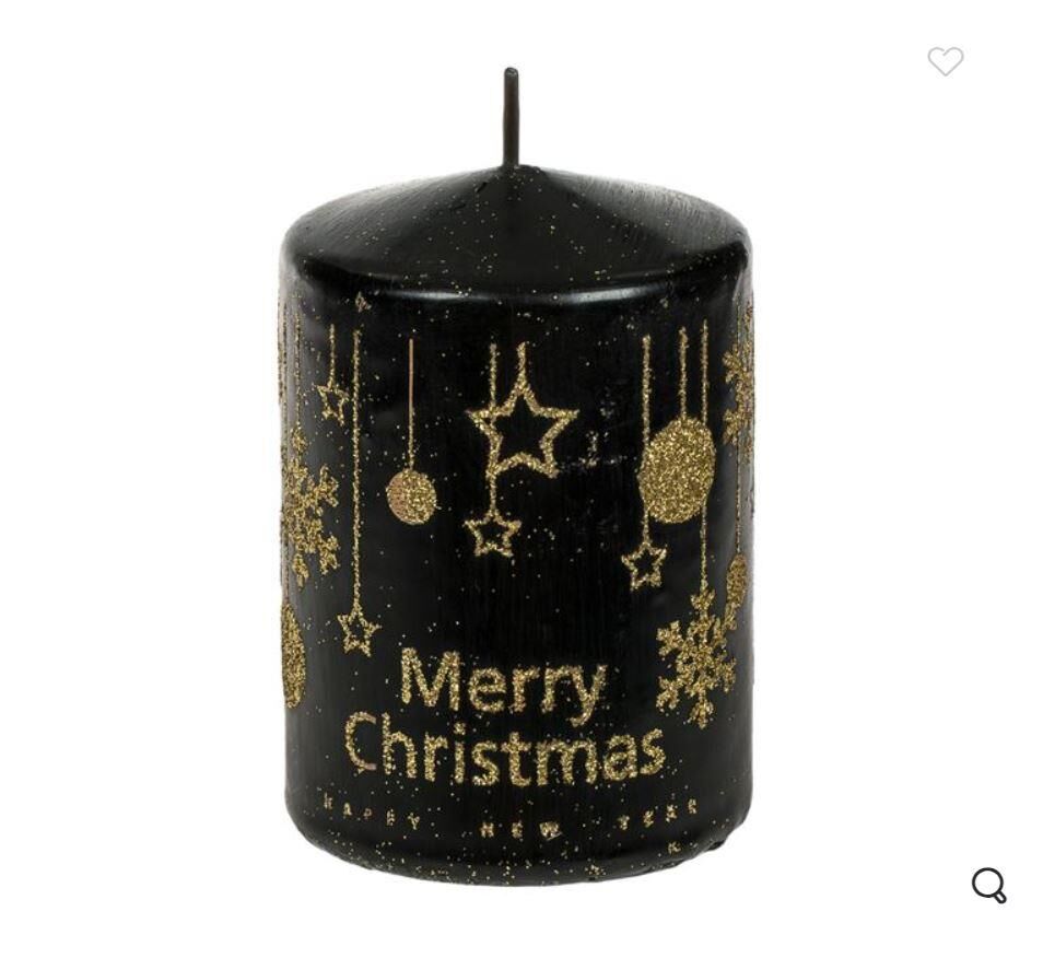 SİYAH SİMLİ NOEL MUM 10x7CM