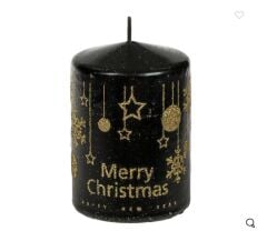SİYAH SİMLİ NOEL MUM 10x7CM