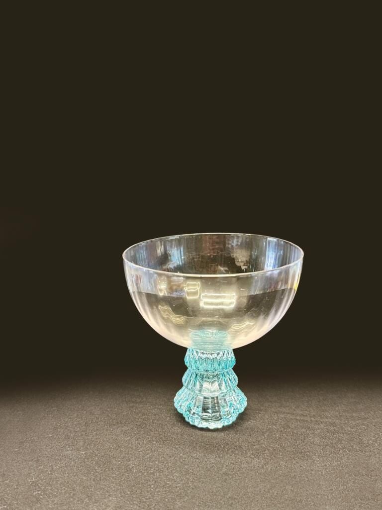 TURKUAZ AYAKLI KRİSTAL CAM 6'LI KUP/KASE