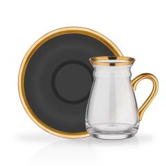 CAMILLOW SİYAH TEKLİ KULPLU ÇAY SETİ