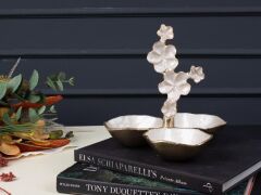 FLORINDO ALTIN SEDEFLİ 3 BÖLMELİ ÇEREZLİK 23X23X24CM