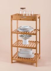 BAMBU 4 KATLI ÇOK AMAÇLI RAF 75X40X30CM