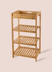 BAMBU 4 KATLI ÇOK AMAÇLI RAF 75X40X30CM