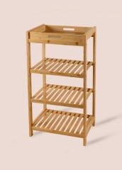 BAMBU 4 KATLI ÇOK AMAÇLI RAF 75X40X30CM
