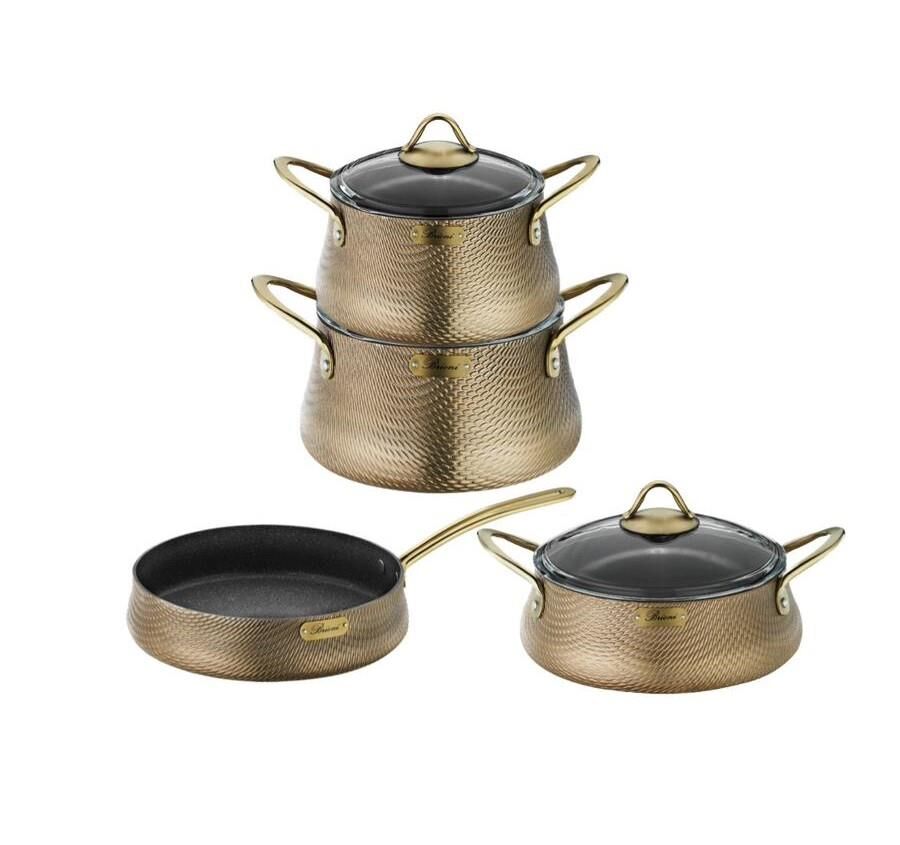 ELEGANCE TENCERE SETİ ALTIN 7 PARÇA