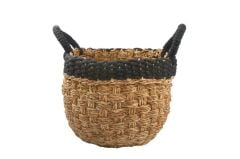 HASIR SİYAH YUVARLAK SEPET 30X35CM
