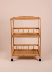 BAMBU TEKERLEKLİ 3 KATLI DÜZENLEYİCİ DOLAP/RAF 85X35X30CM