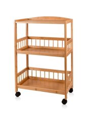 BAMBU TEKERLEKLİ 3 KATLI DÜZENLEYİCİ DOLAP/RAF 85X35X30CM
