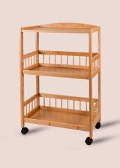 BAMBU TEKERLEKLİ 3 KATLI DÜZENLEYİCİ DOLAP/RAF 85X35X30CM