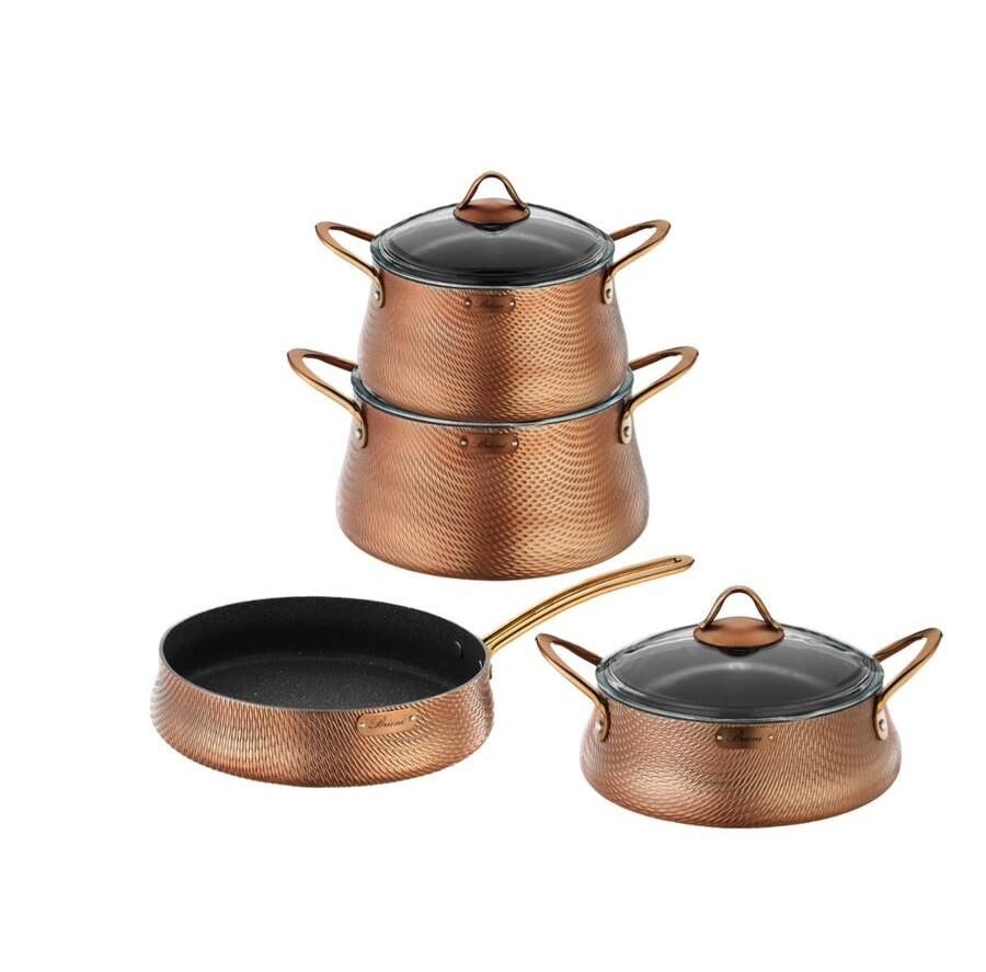 ELEGANCE TENCERE SETİ BAKIR 7 PARÇA