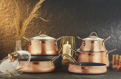 ELEGANCE TENCERE SETİ BAKIR 7 PARÇA