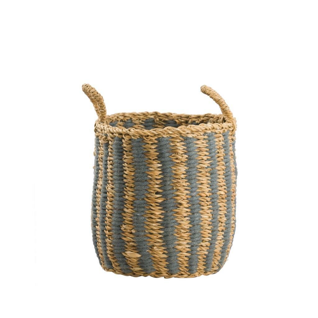 HASIR GRİ KULPLU SAKSI/SEPET 31CM