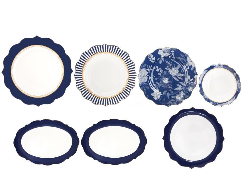 MAVİ ÇİÇEK DESEN 6 KİŞİLİK 27 PARÇA YEMEK TAKIMI