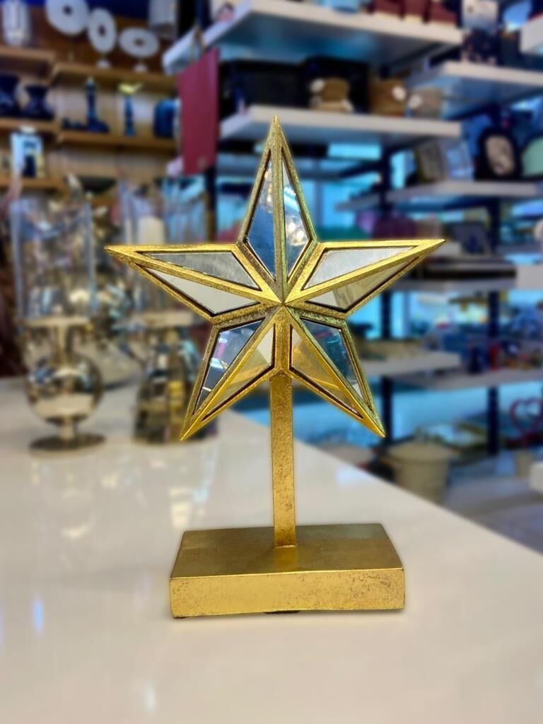 GOLD AYNALI YILDIZ DEKOR