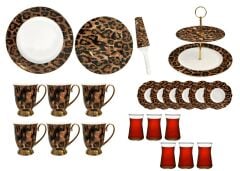 LEOPAR DESEN 27 PARÇA SERVİS SETİ