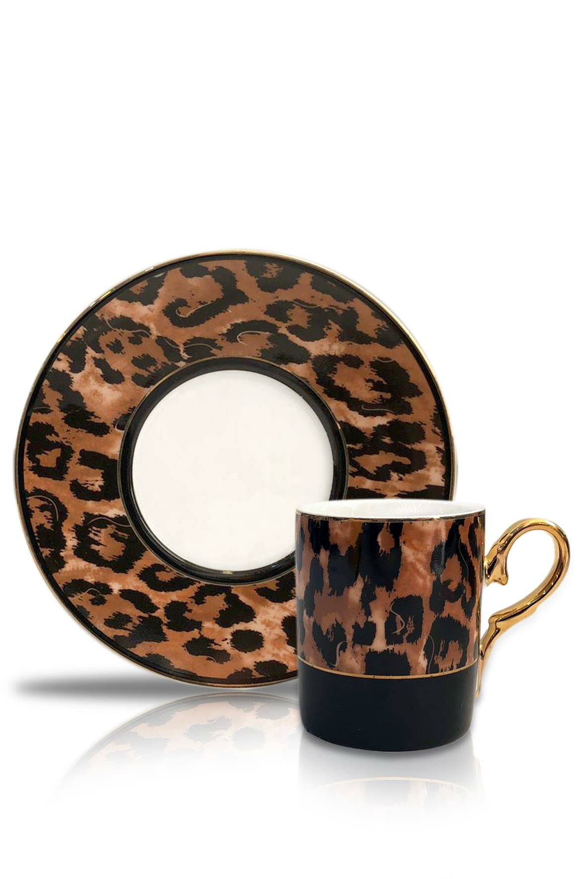 LEOPAR DESEN 6'LI TÜRK KAHVESİ FİNCANI