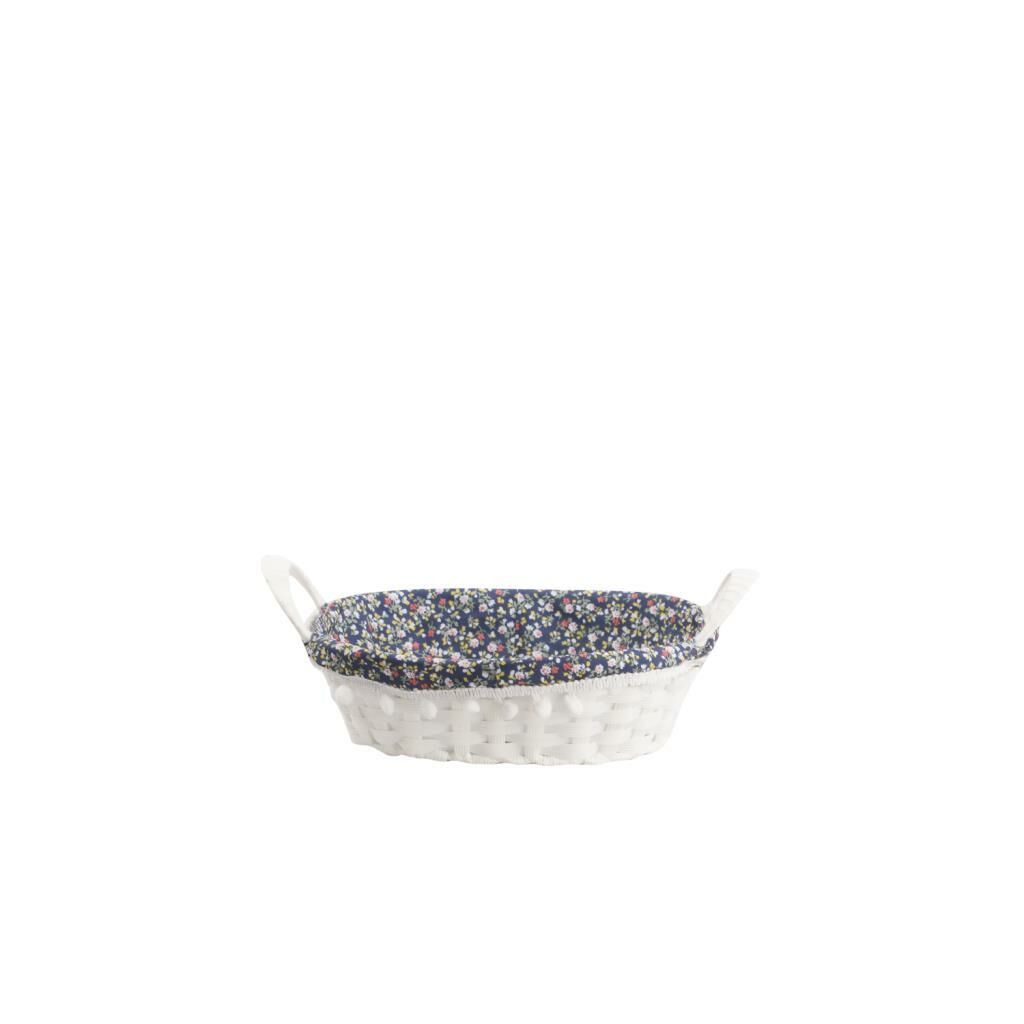 BEYAZ MAVİ PVC ÖRGÜ SEPET 27X20CM