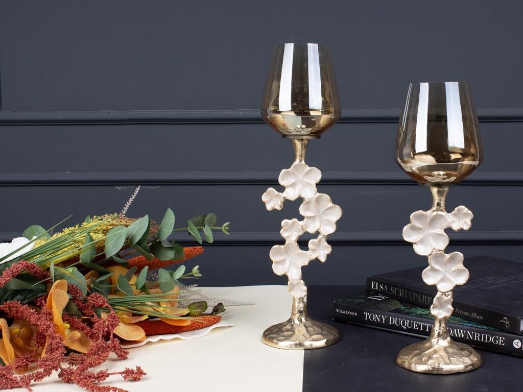 FLORINDO ALTIN SEDEFLİ MUMLUK 10X39CM