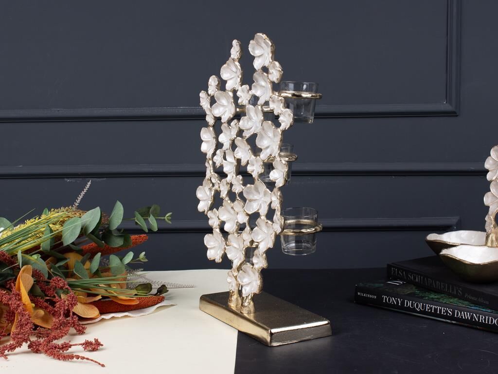 FLORINDO ALTIN SEDEFLİ TLIGHT MUMLUK 23X43CM