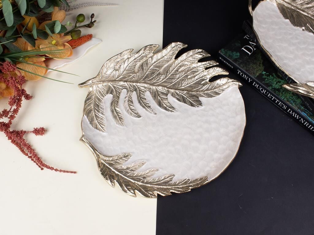 LEVANO ALTIN SEDEFLİ SUNUM TABAK/DEKOR 33X33CM