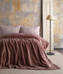 TRUSTY PEMBE TEK KİŞİLİK JAKAR DESEN BATTANİYE 160X220CM