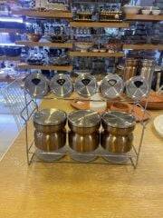 8'Lİ STANDLI BAKIR BAHARAT/KAVANOZ