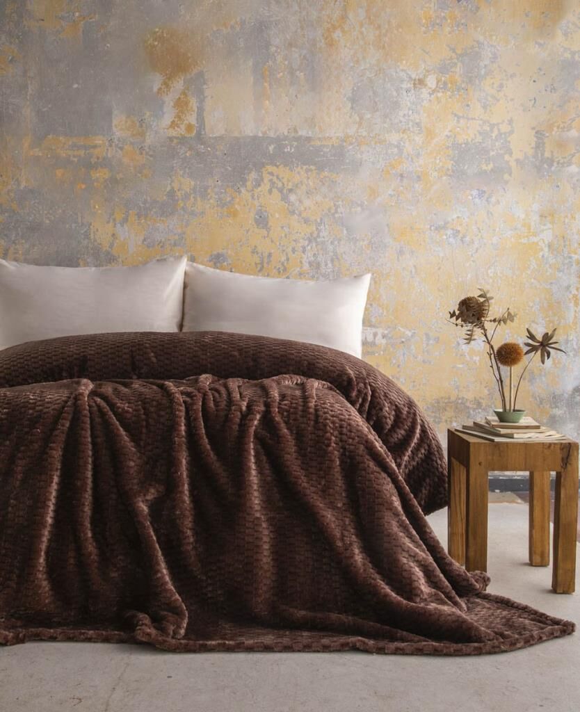 TRUSTY KAHVE TEK KİŞİLİK JAKAR DESEN BATTANİYE 160X220CM