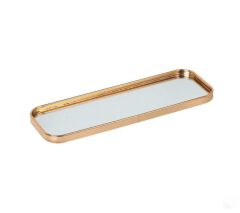 ALTIN AYNALI DİKDÖRTGEN TEPSİ 35X12CM