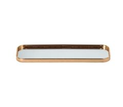 ALTIN AYNALI DİKDÖRTGEN TEPSİ 35X12CM