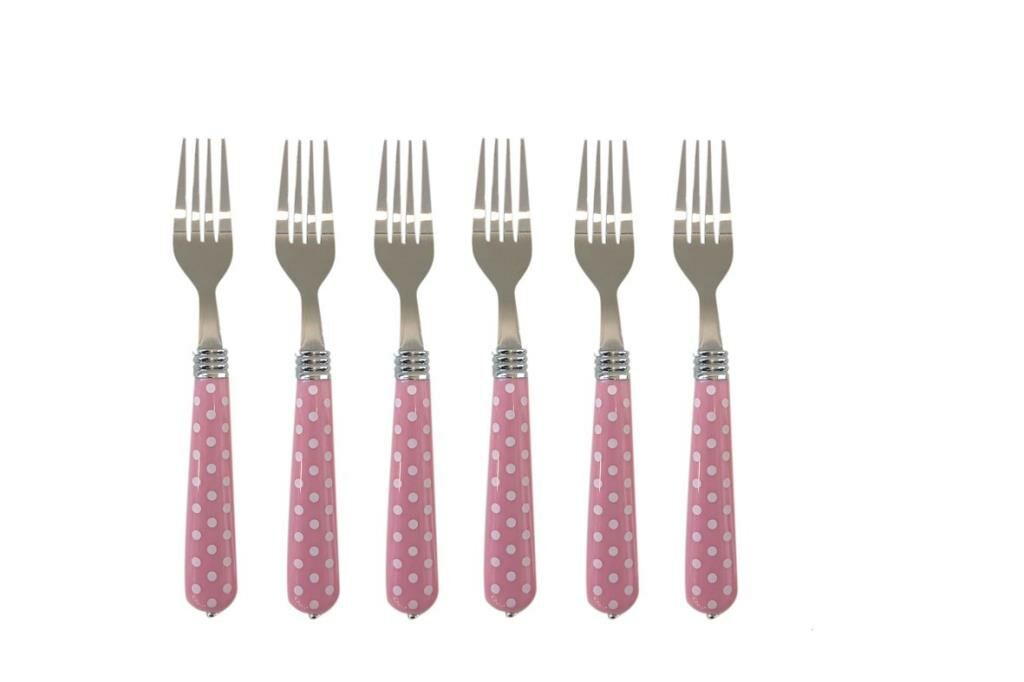 PEMBE PUANTİYELİ 6'LI TATLI ÇATAL